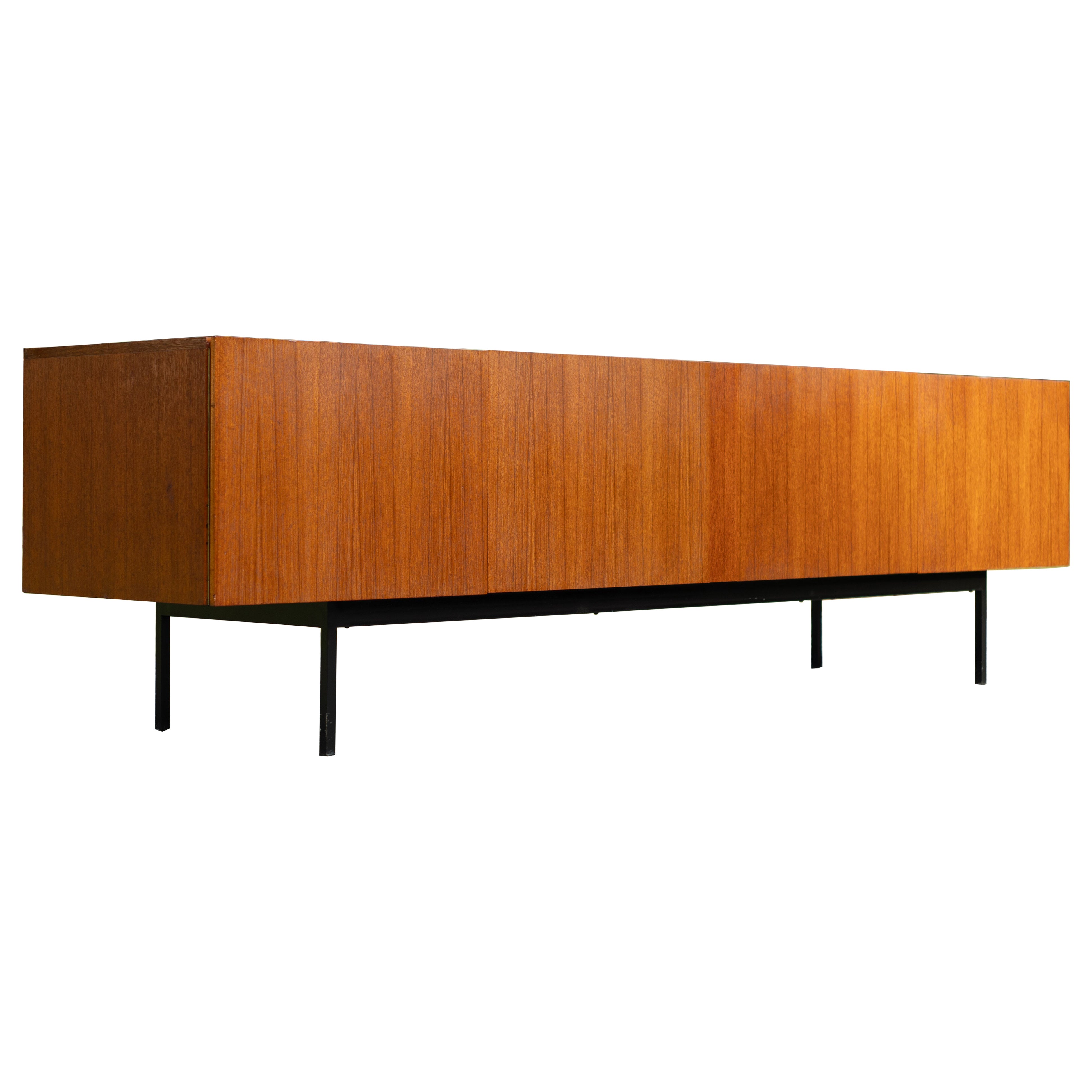 Meuble de rangement d'appoint Dieter Waeckerlin Behr Mobel modèle B40 en acier et teck restauré