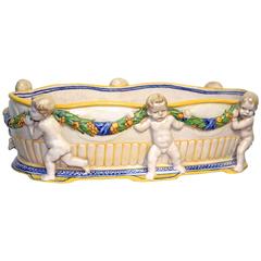 "Karlsruher" Majolica Jardiniere, Signed, circa 1905
