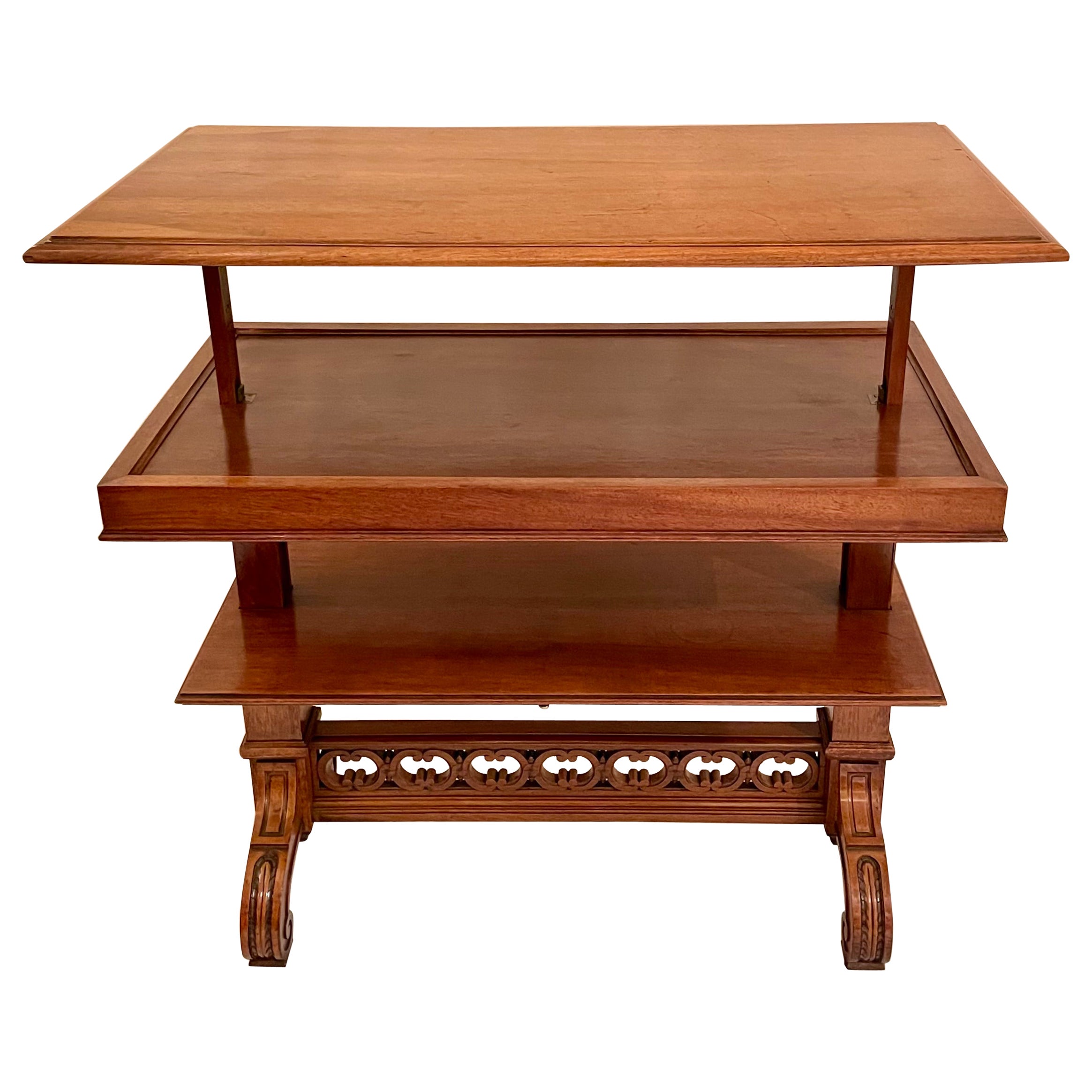 Antique French Walnut Mechanical Table, Circa 1880. For Sale