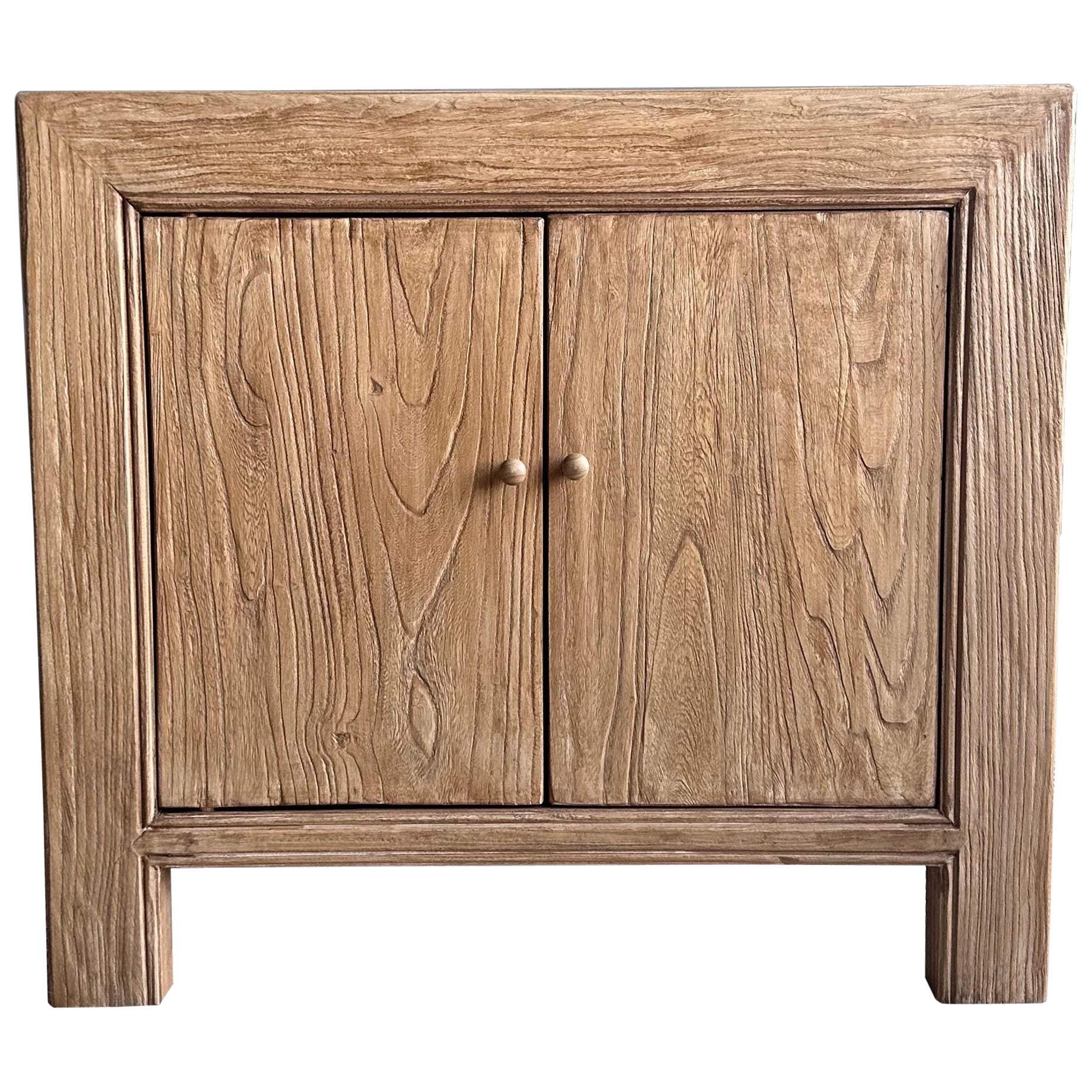 Niki Solid Reclaimed Ulme Holz Nachttisch in Natural Finish
