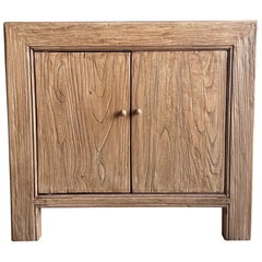 Niki Solid Reclaimed Elm Wood Nightstand in Natural Finish