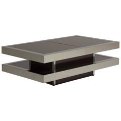 Willy Rizzo Dry Bar Extendable Coffee Table, 1970s