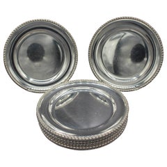 c. 1930-70 Era Set of 12 Silver Italian Bread & Butter Plates