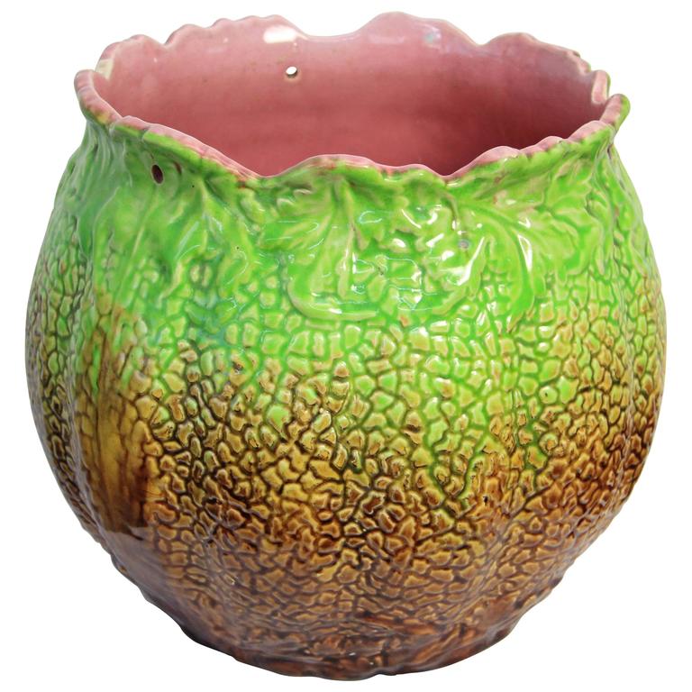 Art Nouveau Flower Pot/ Hanging Basket by "Wardle Art Pottery," circa