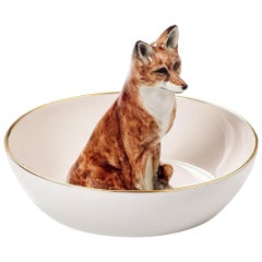 Black Forest Porcelain Bowl with Fox Figure Sofina Boutique Kitzbuehel