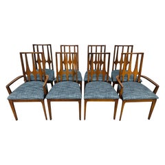 Mid-Century Modern Broyhill Brasilia Walnut Dining Chairs - Set of 8