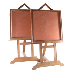 Pareja grande de vitrinas de madera
