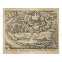 Antique Battle of Wimpfen, 1622: Engraving by Matthäus Merian (ca. 1645)