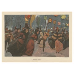 Title: Festive Winter Celebration, Published by Richard Bong, Berlin, circa 1890