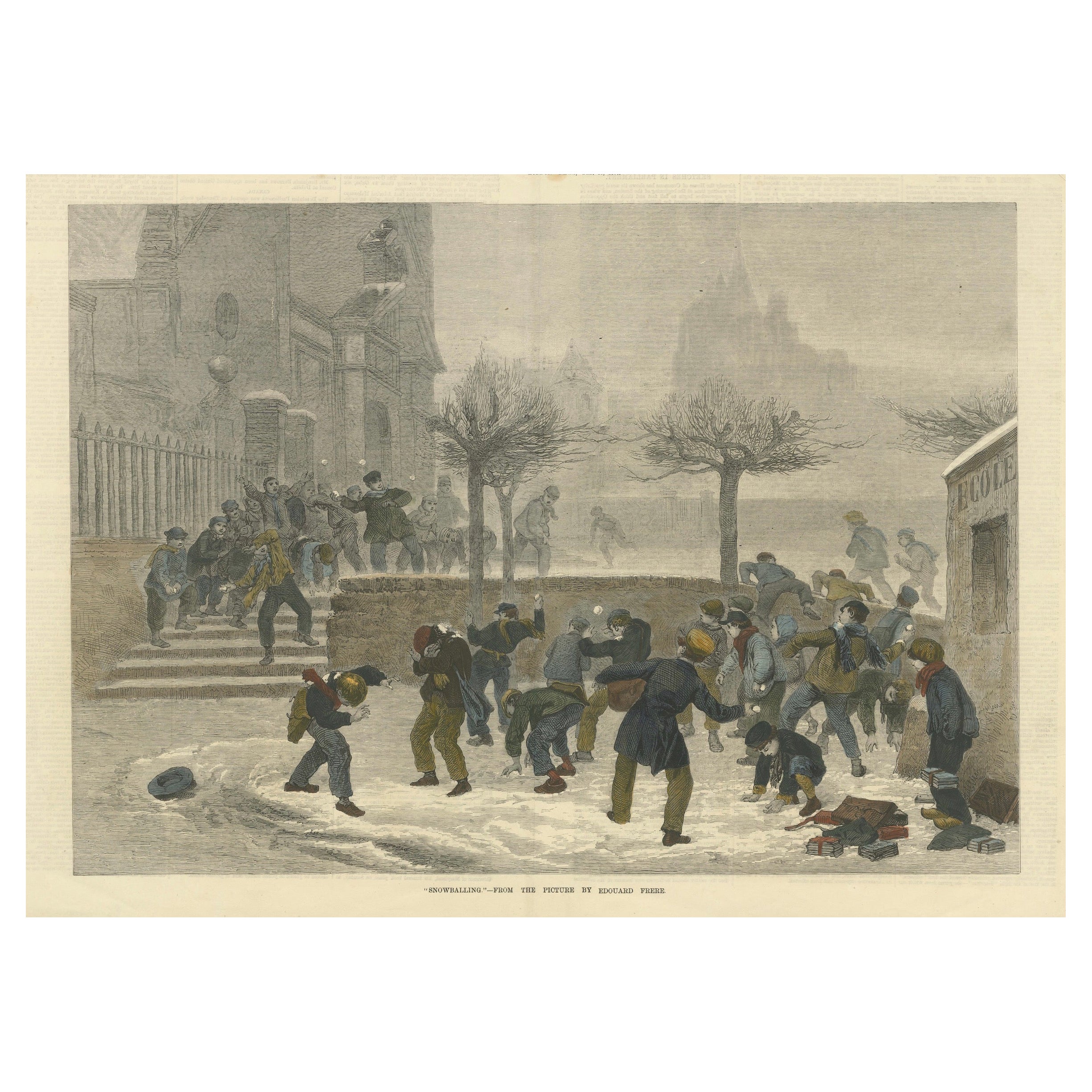 Snowballing par Edouard Frère, publié dans The Illustrated London News, 1876
