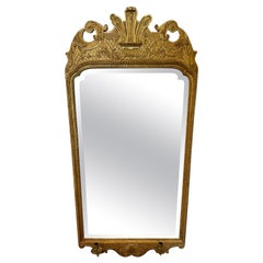 Large Vertical Bevelled Mirror with Beautiful Giltwood Frame and Candle Sconces