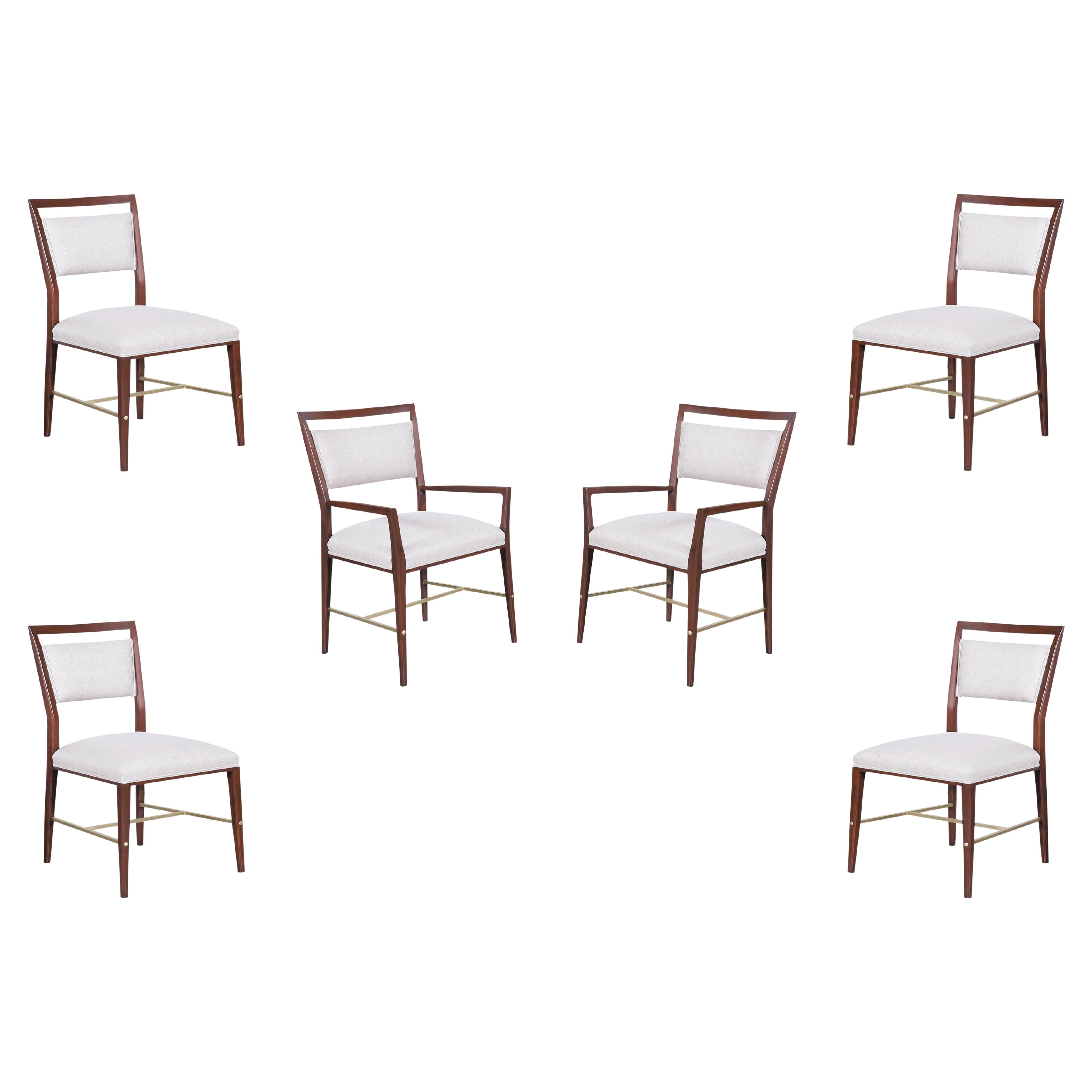 Paul McCobb "Irwin Collection" Dining Chairs with Brass Accents For Sale