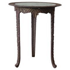 19th Century Neoclassical Cast Iron Mirror Top English Pub Table