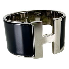 Hermes Negro / Paladio Pulsera Clic Clac