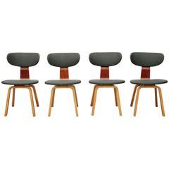 Set of Four Rare SB37 Dining Chairs in Teak by Cees Braakman for Pastoe, 1950s