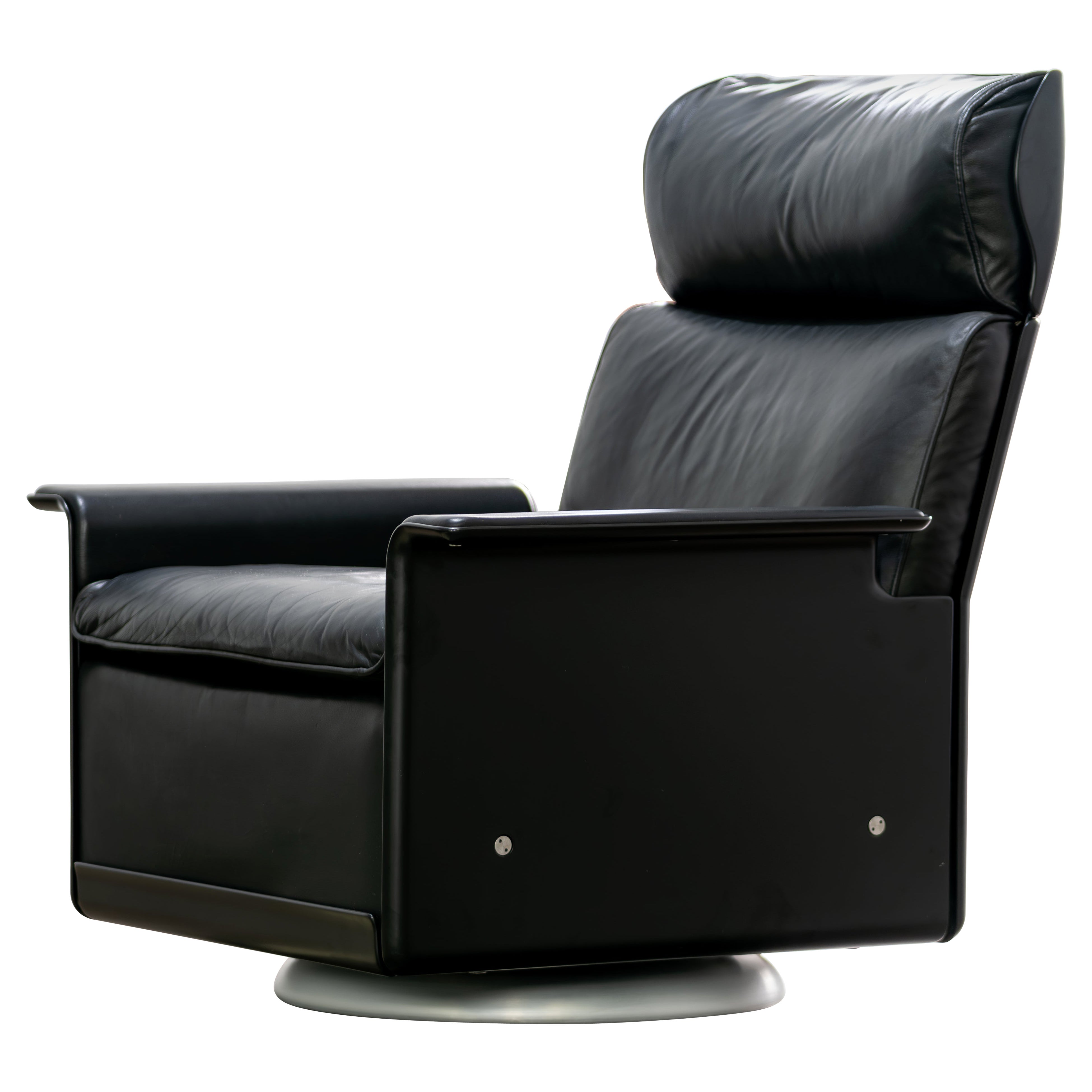 Dieter Rams 620 Lounge Chair Swivel Base by Vitsœ black Leather 1962 Mid Century