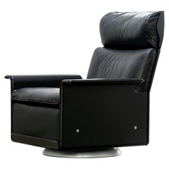 Dieter Rams 620 Lounge Chair Swivel Base by Vitsœ black Leather 1962 Mid Century