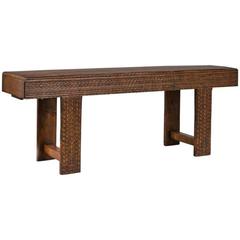 Country Carved Walnut Sofa Table from the French Pyrenees