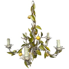 Mid-Century French Lemons Tole Chandelier