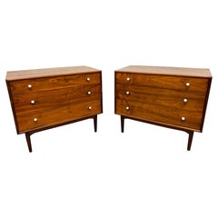 Mid-Century Modern Drexel Declaration Walnut Bachelor Chests - Set of 2