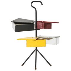 Mid-Century Modern Four Drawer Multi-Colored Stand