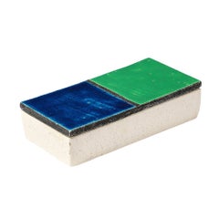 Caja Aldo Londi, Mondrian, Cerámica, Azul, Verde, Negro, Firmada, Rosenthal Netter