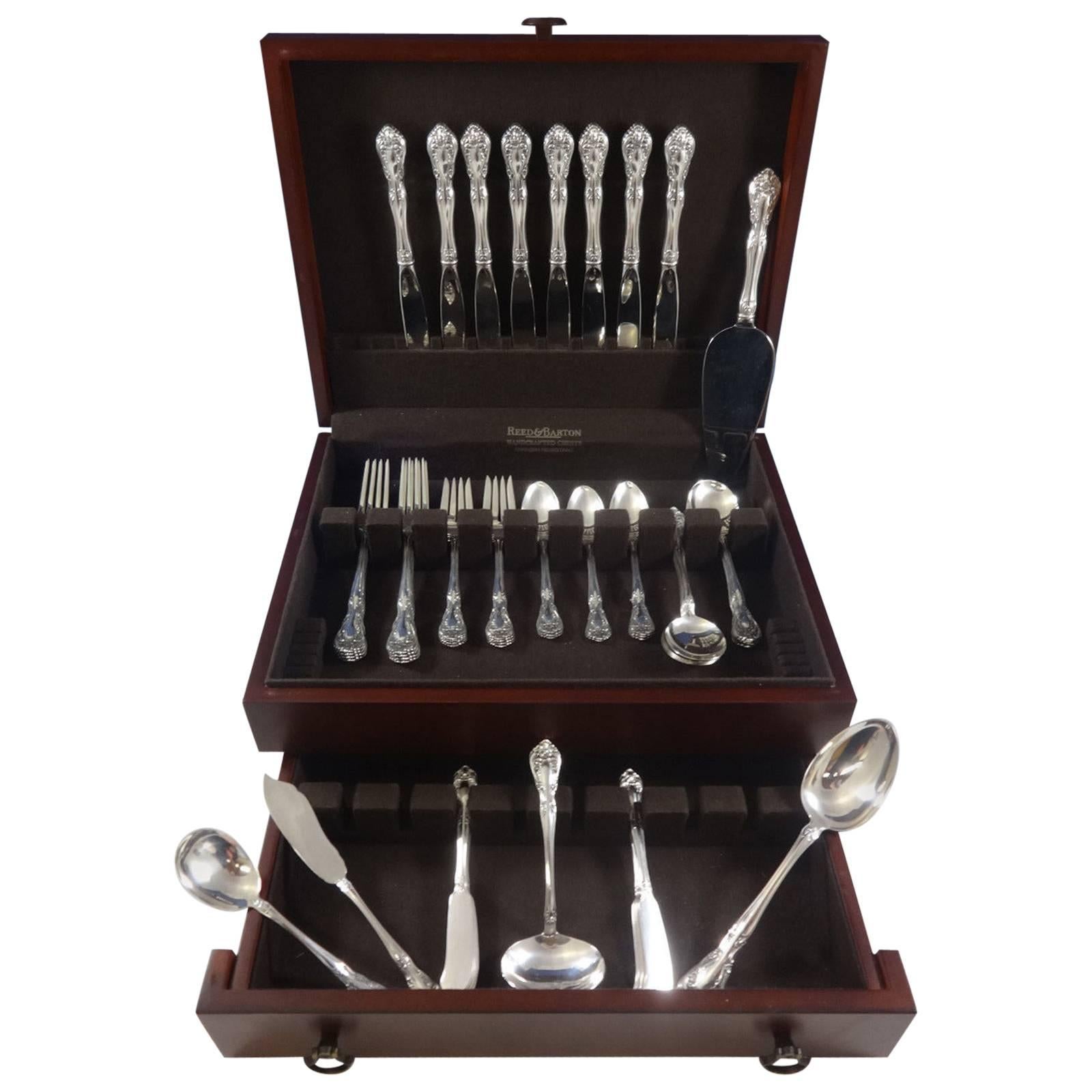 Chateau Rose by Alvin Sterling Silver Flatware Set for Eight Service 53 Pieces