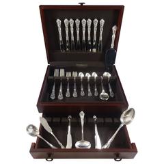 Chateau Rose by Alvin Sterling Silver Flatware Set for Eight Service 53 Pieces