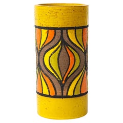 Bitossi Rosenthal Netter Vase, Céramique, Oignon, Jaune, Orange, Brown, Signé