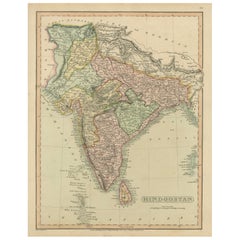 1808 C. Smith Karte von Hindoostan - Britisch Indien mit komplizierten Details