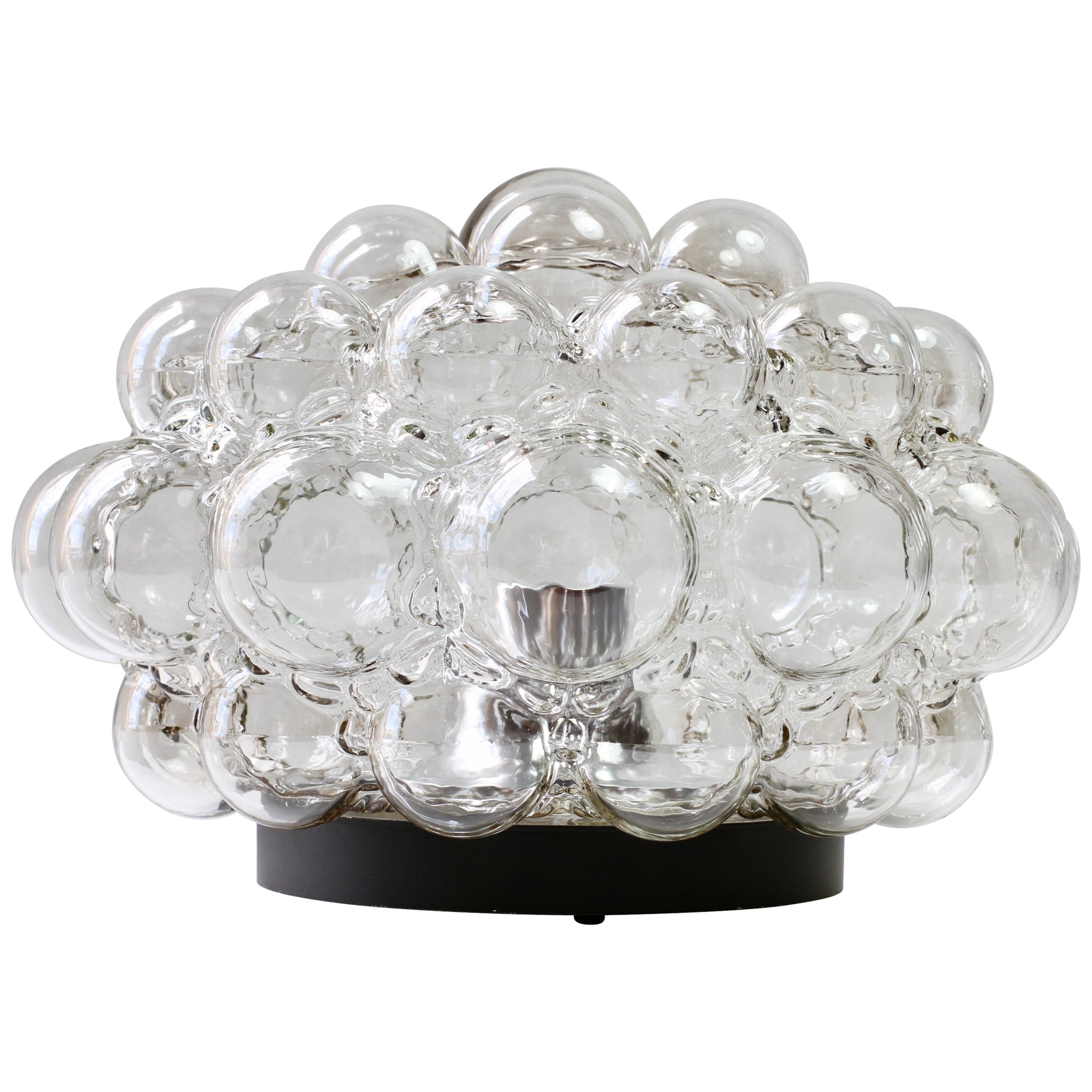 1 di 3 luci a incasso in vetro a bolle fumé vintage Helena Tynell di Limburg di grandi dimensioni