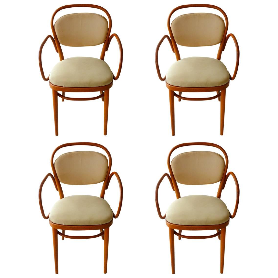 Set of Four Armchairs by Thonet For Sale