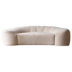 Croissant Sofa by Raphael Raffel for Honore Paris, Pure Alpaca, 1970s