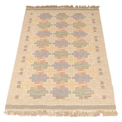 Scandinavian Modern  Rölakan Flatweave Rug by Maj Svanström, Sweden 1950s