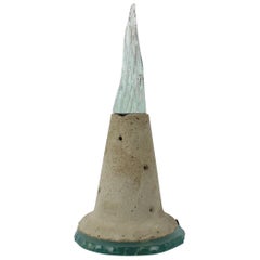 Lucie, Sculptural Cast Cement & Glass Lamp by Laurent Beyne for Deux Ailes, 1989