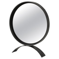Large Blackened Steel Vanity Mirror, USA 1970's