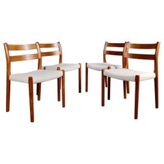 4 x Model 84 Teak Dining Chairs Niels Otto Møller J.L Møllers Møbelfabrik