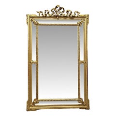 Antique 19th Century Large Giltwood Margin Overmantel or Hall Mirror