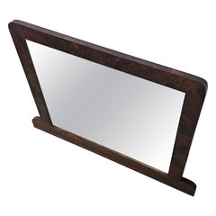 Miroir Art Déco des années 1930 en noyer avec verre biseauté