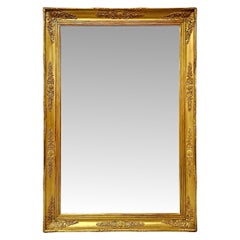 Antique Large Size 19th Century Giltwood Overmantel or Hall Mirror