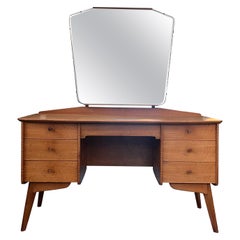 Rarissimo tavolino da toeletta in teak e noce del 1960 di Alfred Cox