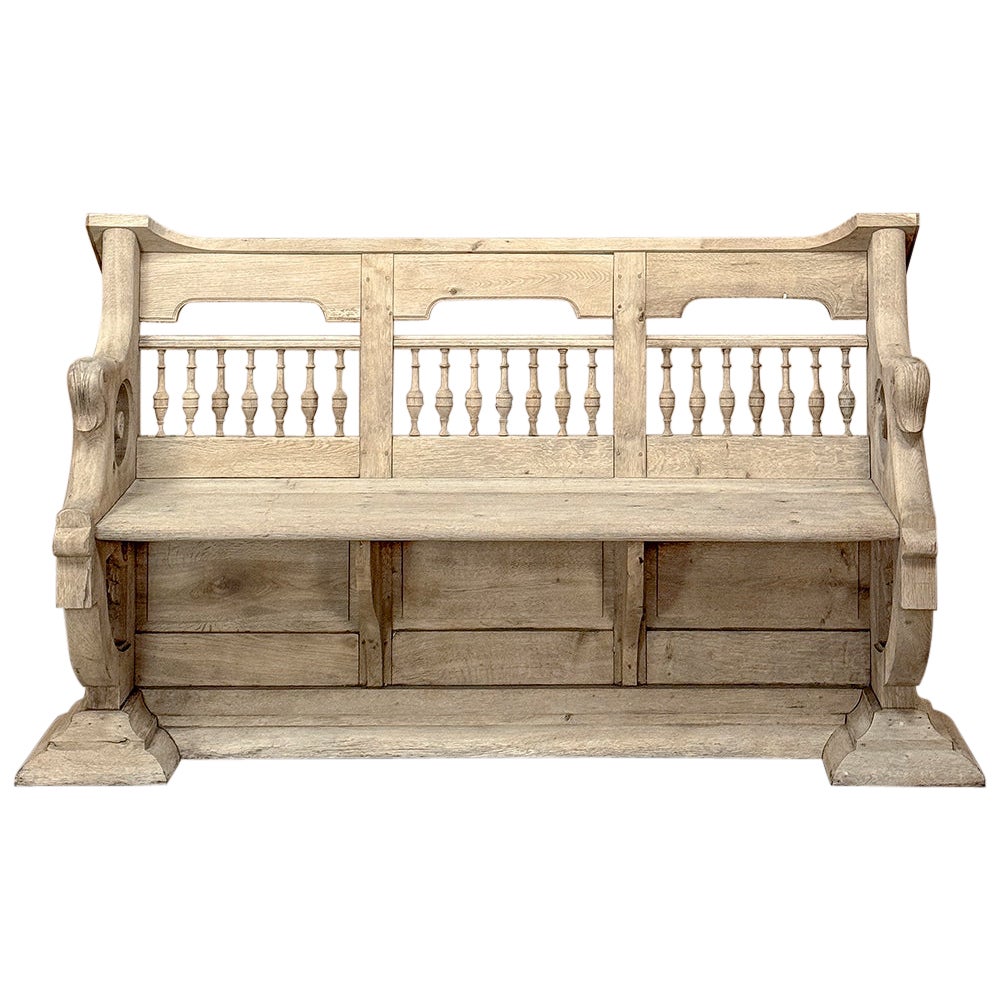 19th Century Country French Stripped Hall Bench ~ Pew