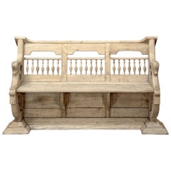 Antique 19th Century Country French Stripped Hall Bench ~ Pew