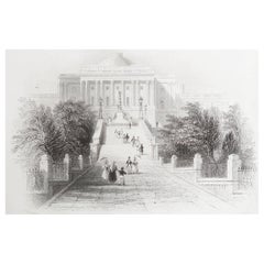 Original Antique Print of Capitol Hill, Washington DC. 1837