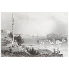 Stampa antica originale di New York. Datato 1838
