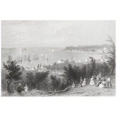 Stampa antica originale di New York. Datato 1837