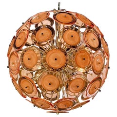 Murano Blass Orange Scheibe Sputnik Kronleuchter