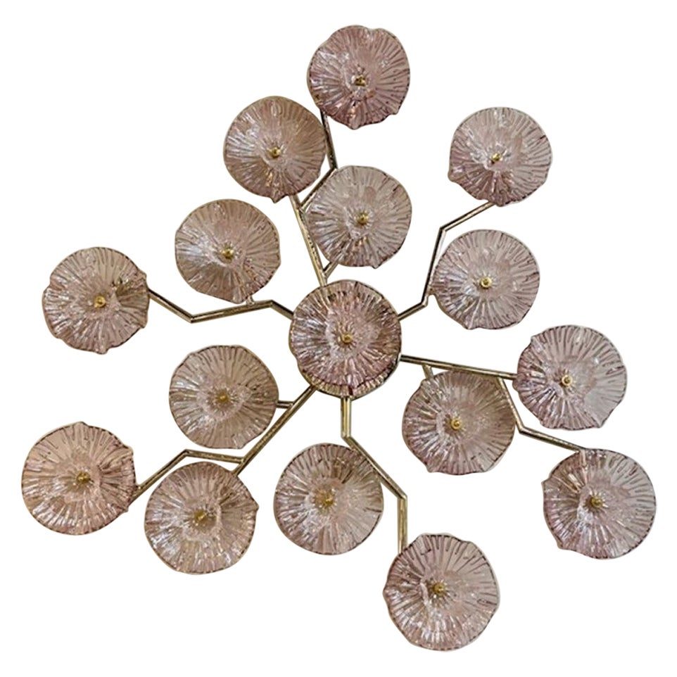 Applique murale ou lustre encastré à fleurs Murano
