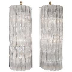 Pair of Ice Inspired Glass Sconces by Barovier