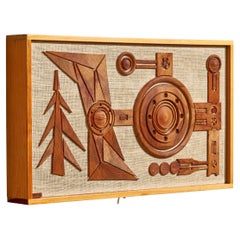 Schwedische Designerin, Wandleuchte, Kiefernholz, Raffia, Schweden, 1971